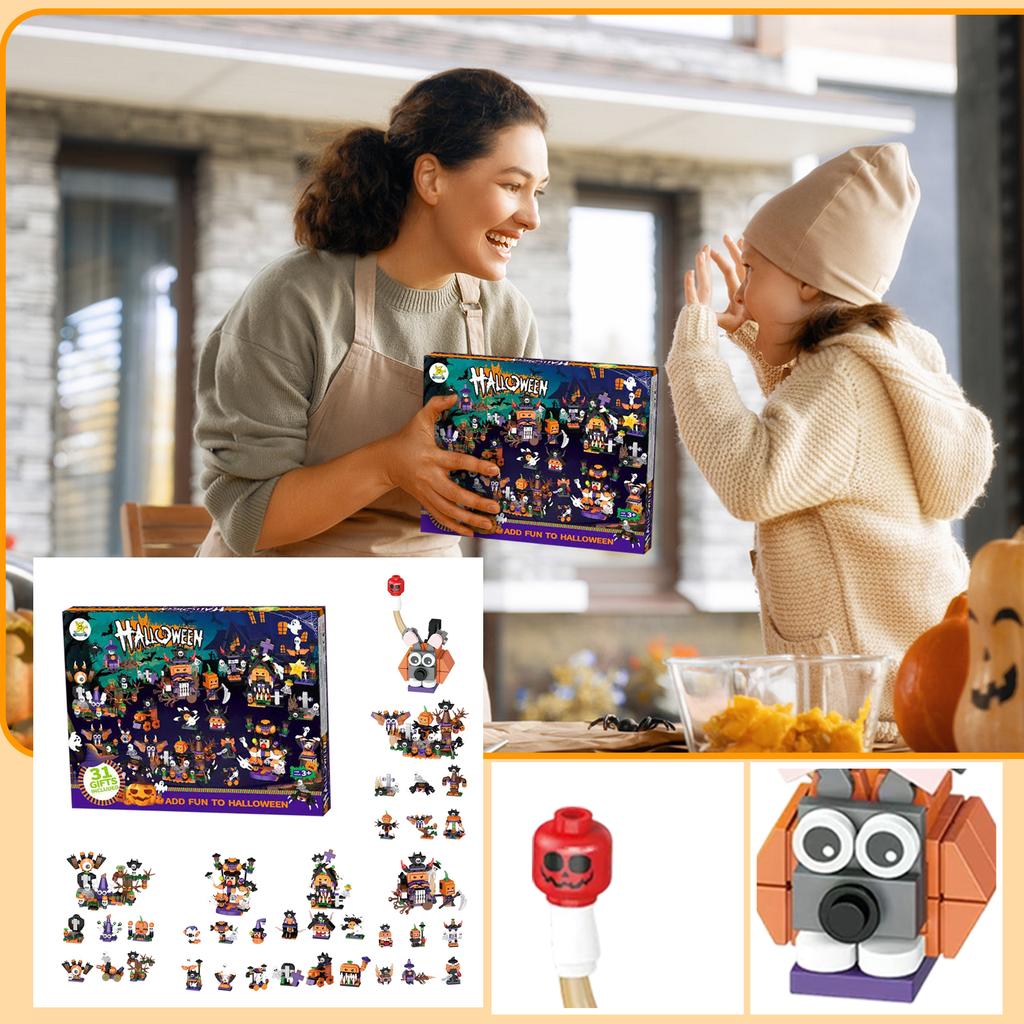 Plastik Bau Halloween Adventskalender für Kinder 31 Tage oder Party Geschenk Set in Box