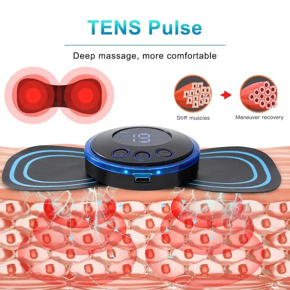 Elektrisches EMS-Nackenmassagegerät Mini Cervical Back Patch Stimulator Massageador Matte Tragbare Gel Pad Aufkleber Slim