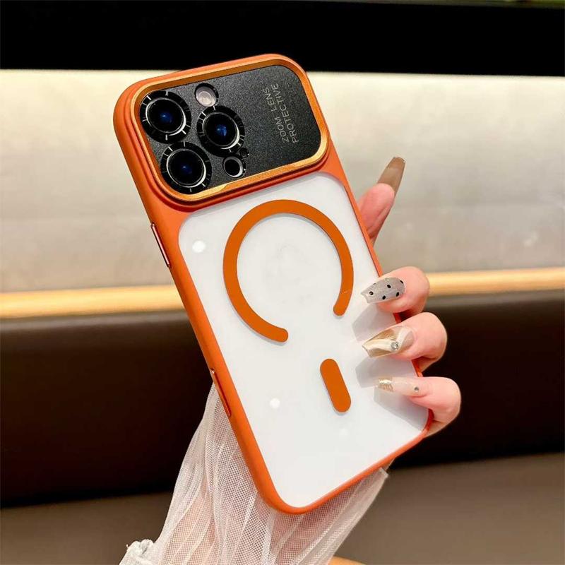 Luxury Fashion Acrylic Phone Case For iPhone 17 Pro Max 17 Air 16 15 14 Pro Max Magnetic Wireless Charge Armor Cover