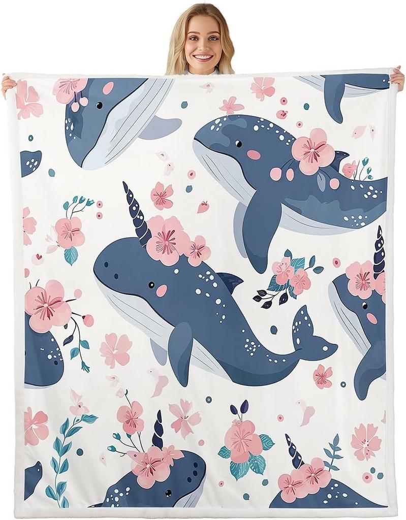 Red Lobster Pattern Blanket Soft Fleece Throw Seafood Theme Decor Fun Gift for Kitchen Living Room Bedroom