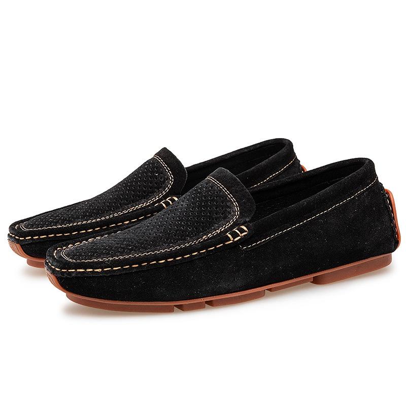 Fashion Handmade Men's Loafers Slip On Casual Shoes Summer New Breathable Sneakers Shallow Dress Shoes Plus Size Suede Leather Men Shoes
