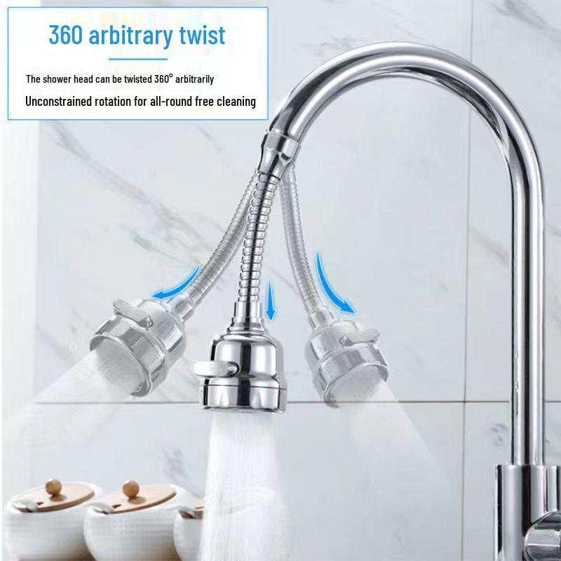 Universal Rotating Kitchen Faucet Extender with Electroplated Booster Filter