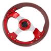 13in Universal Racing Steering Wheel Shockproof PU Leather Sport Style Steering Wheel for Vehicle with 6 Hole Hub
