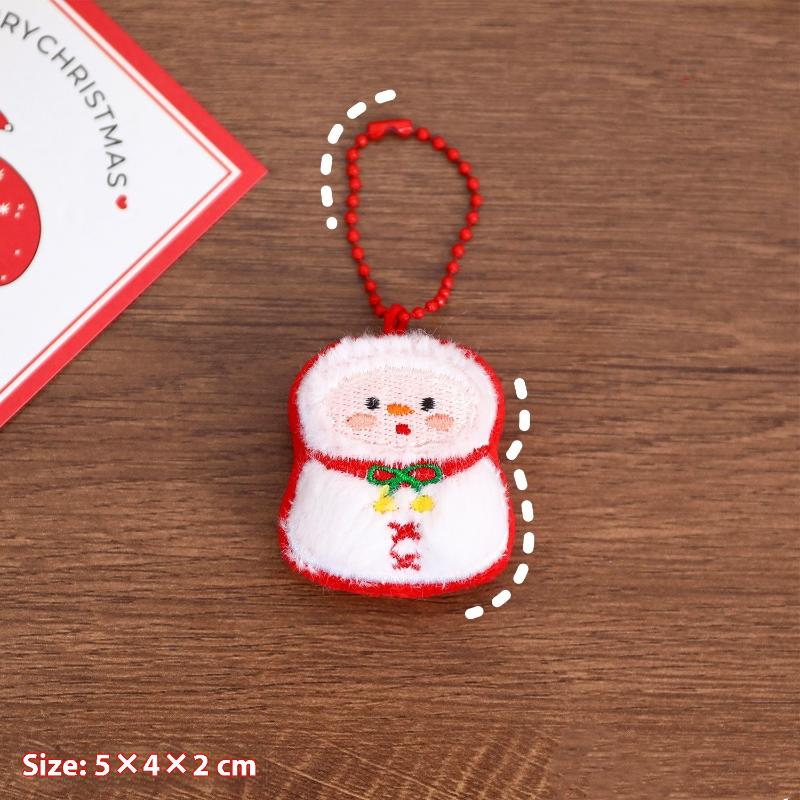 

Cartoon Christmas Plush Keychain Cute Kawaii Snowman Santa Claus Stuffed Doll Toys Backpack Pendant Ornament Accessories Gifts