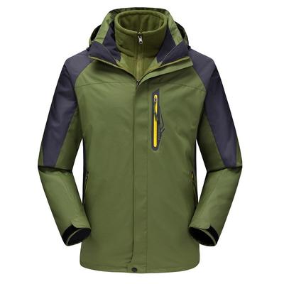 Men's Ski Jacket 3 In 1 Waterproof Winter Jacket Snow Jacket Windproof Hooded with Inner Warm Fleece Coat