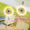 Outdoor Camping Fan Rechargeable Desktop Portable Circulator Wireless Ceiling Electric Fan Light Mini Standing LED Fan Lamp