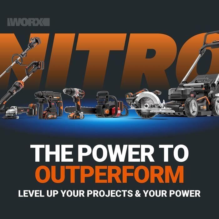 WORX NITRO - Meuleuse D'angle Sans Fil 20V - WX812 - 125 Mm