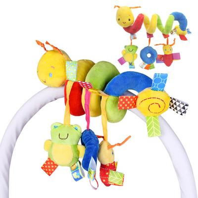 Babyrasseln Kleinkind Spirale Plüschtier Leuchtende Farben Baby Kinderwagen Plüschtier Stimulierendes Baby Neugier Spielzeug für Neugeborene Kleinkinder