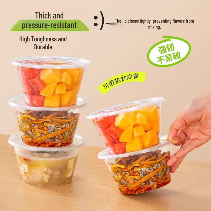 Temeiju Disposable Round Takeout Bowls with Lids