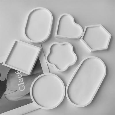 Kendin Yap Oval Tepsi Kalıbı Saklama Kutusu Silikon Kalıp Oval Bardak Altlığı Kristal Kalıp Küllük Çimento Çiçek Saksısı Kalıbı Reçine Döküm Alçı Kalıp