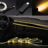 1/2/3/4/5M Auto-Innenraum RGB LED Lichtleiste Umgebungsneon Unsichtbares Licht USB Glasfaser Atmosphärenlampe unterstützt APP-Steuerung