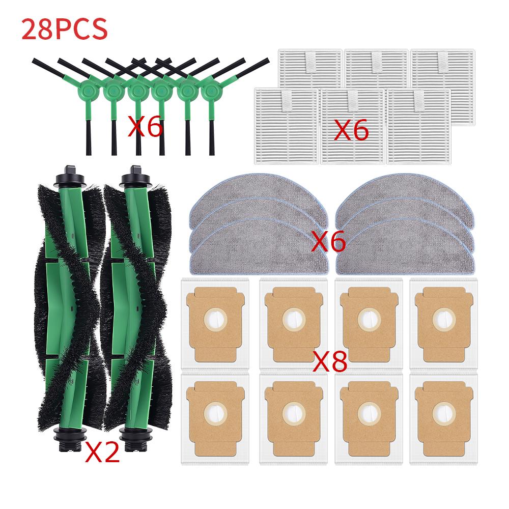 HEPA Filter, Mops, Dust Bag, Side Brush Parts for iRobot Roomba Combo Essential Robot Y1111/Y111111/Y111111/Y111611/Essential Va