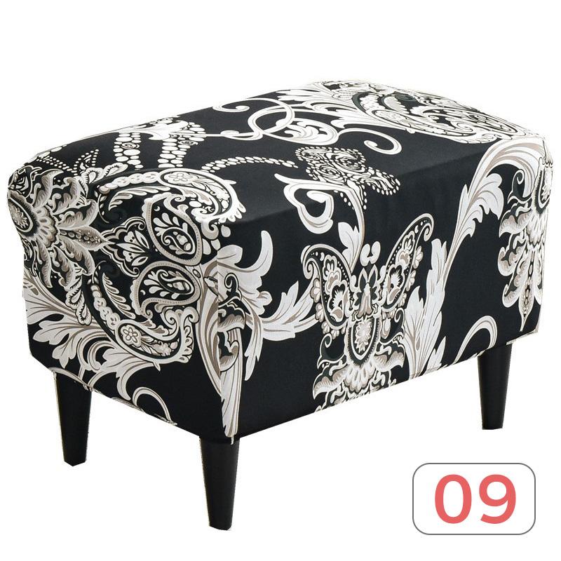 Nordic Style Ottoman Covers Spandex Rectangle Stool Cover All-inclusive Footstool Covers Furniture Protector Sofa Footrest Cover