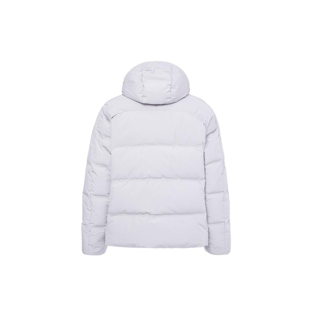 UNIQLO Solid Color Zipper Hooded Pocket Design Quilted Down Jacket Men outerwear Cloud-Gray 459624-02