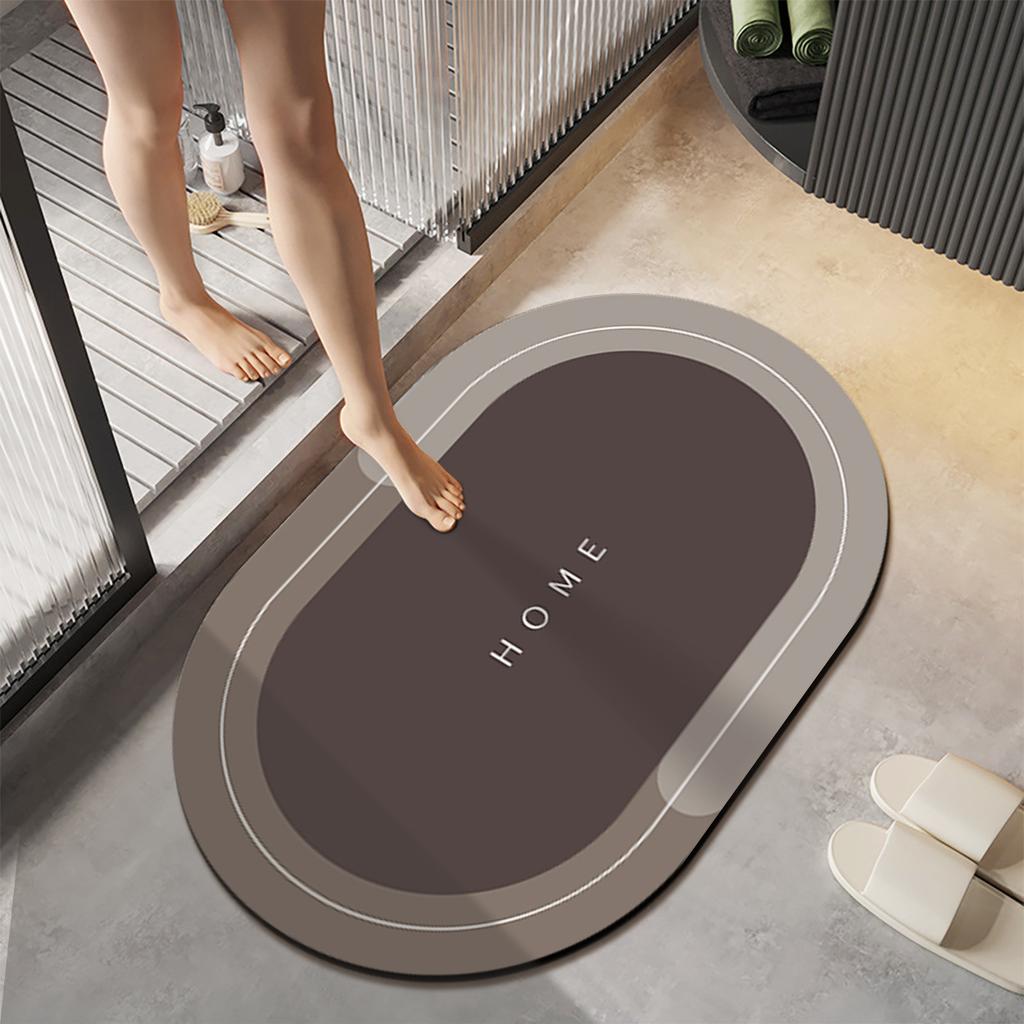 8A8 Toiletten-Absorptionsmatte Badezimmer-Bodenmatte Schmutzabweisend Kieselgur Kristall-Samt Teppich Tür-Rutschfeste Matte Fußmatte