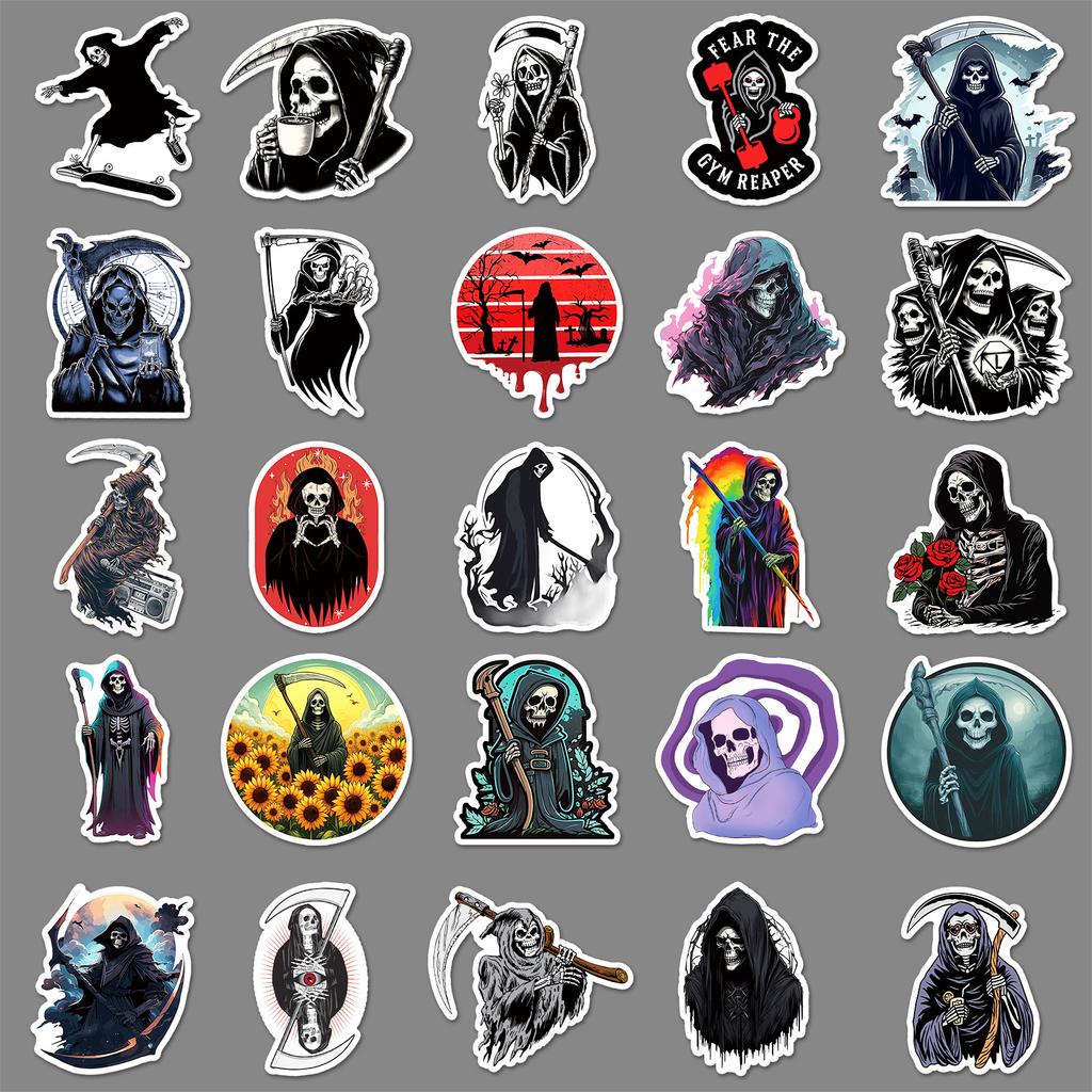 50 Death Graffiti Stickers Personality Horror Skeleton Dark Wind Decorative Mobile Phone Case Computer Skateboard Stickers