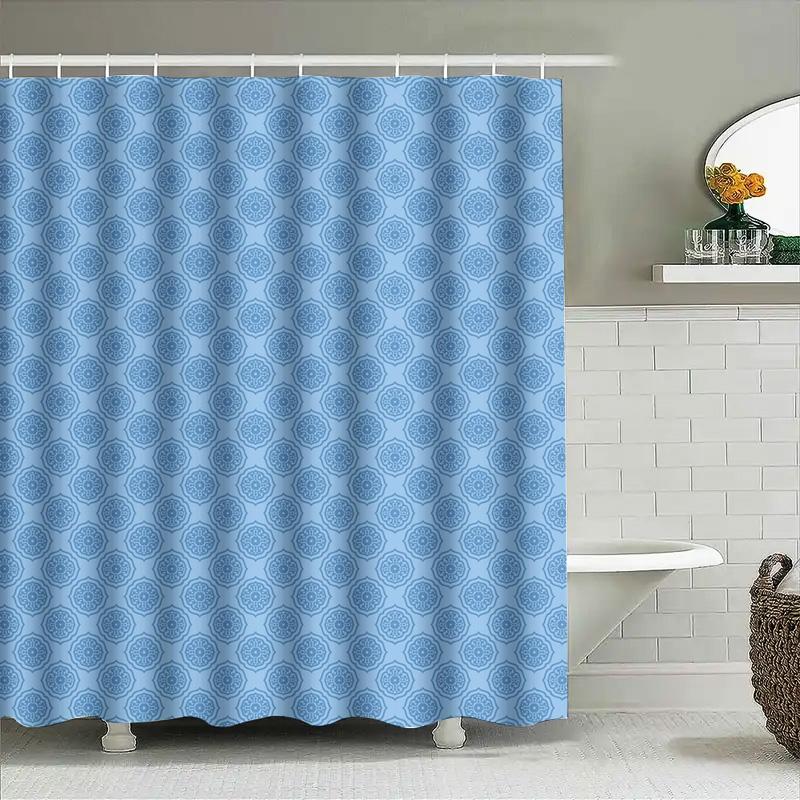 Luxurious 3D Printed Shower Curtain Waterproof Fabric Decorative Home Bathing Room Accessories Multicolor Floral Pattern Design
