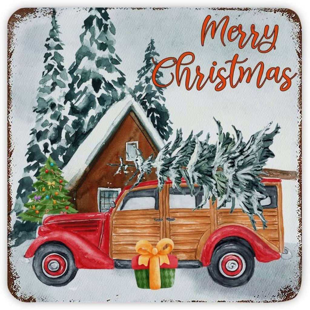Christmas Metal Wall Art for Home Living Room Kitchen Decor
