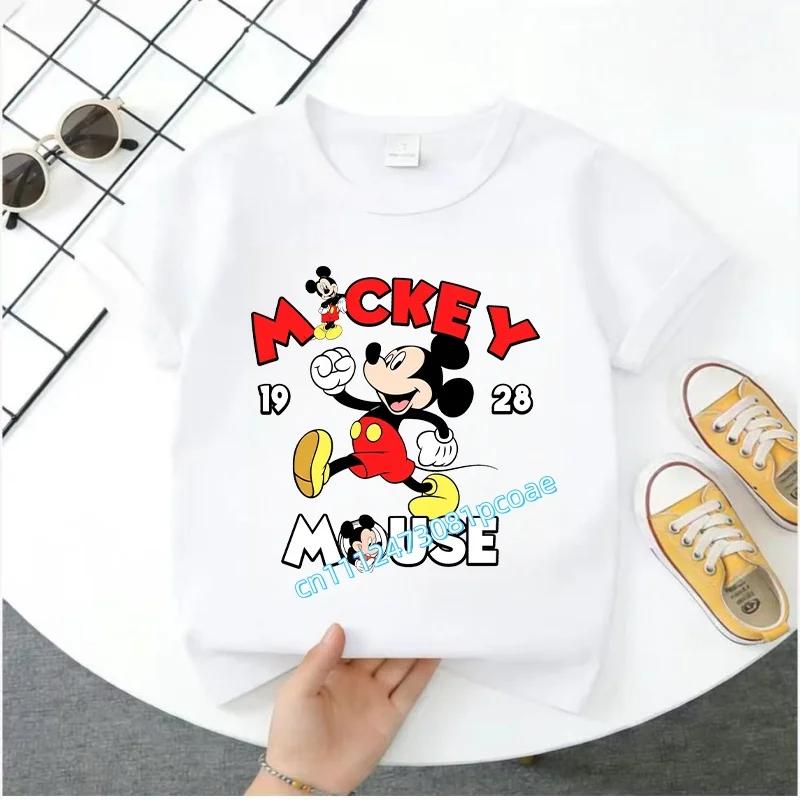 2026 Boys Girls Shortsleeved Printed Tshirt Mouse Cartoon Children 100 Cotton Soft Breathable Loose Sports Comfortable