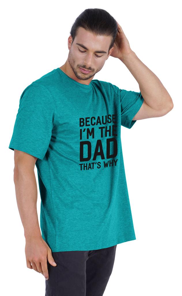 Inkmeso Men  s Graphic Printed   Because I'm The Dad That's Why   Novelty Sarcastic Tshirt Crew Neck Tee For