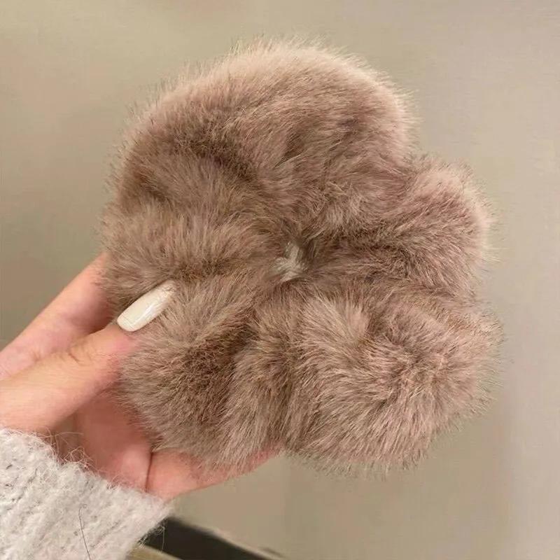 1 pezzo Fascia per Capelli Grande per Coliche Corda di Peluche Imitazione Visone Retrò Elastico di Alta Gamma Corda per Capelli da Donna Copricapo