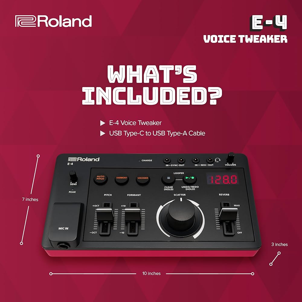 Roland Roland AiraCOMPACT VOICE TWEAKER E-4 Voice Changer, Vocal Effector, River Looper, Auto Pit...