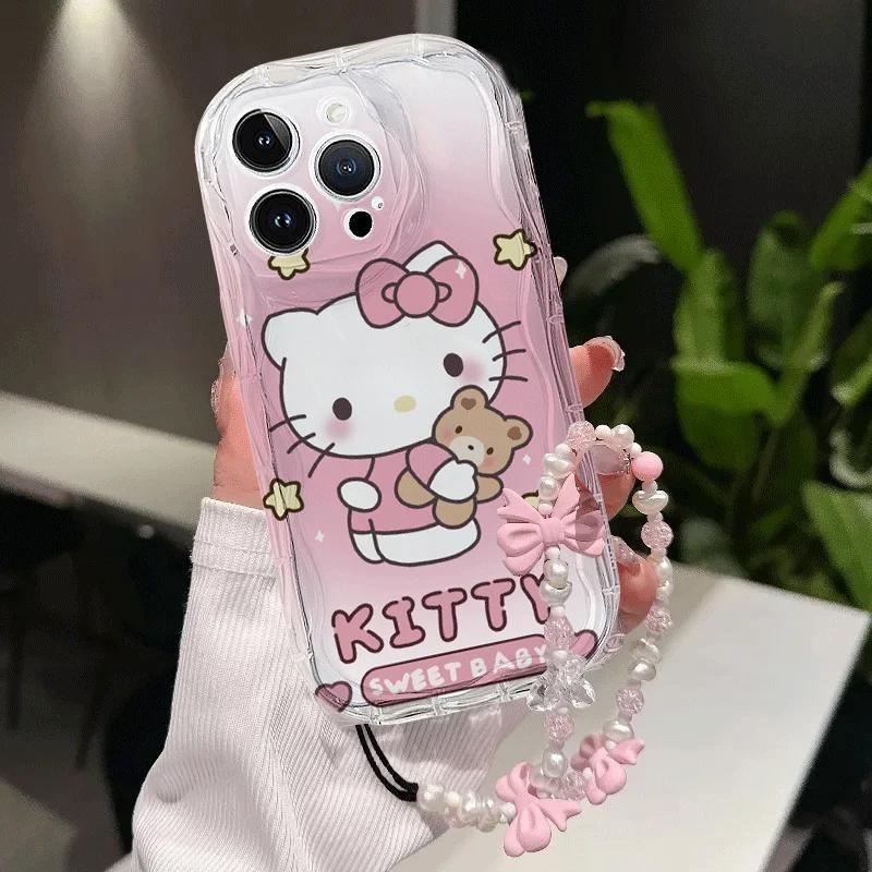 Sanrio Hello Kitty Chain Casing For Xiaomi Redmi Note 15 Pro 5G 15C 15 14C 13C Note 14 13 12 Pro Plus A7 Pro 5G Cute Clear Case