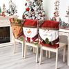 Christmas Chair Cover Santa Claus/Snowman/Reindeer Chair Slipcover Xmas Chair Back Cover Holiday Seat Cover Home Decoration