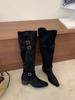 New Winter Suede Heightening Boots Small Women's Khaki Boots Vintage Pile Boots Pointed Boots