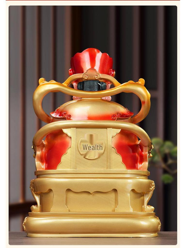 2025 Wen Cai Shen Statue: Copper-Colored for Inviting Wealth, Ideal for Home or Living Room Worship.