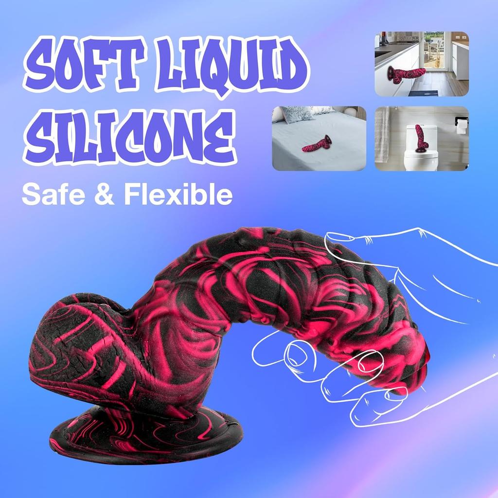 Gerçekçi Kalın Yapay Penis Seks Oyuncakları Güvenli Silikon Simüle G Noktası Anal Yapay Penis Güçlü Emiş Kupası Eller Serbest Kullanım Kadınlar için Uygun, Yetişkin Oyuncakları