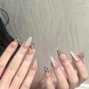 Handmade Medium-Long Ice Crystal Butterfly Cat Eye Nails for Brides or Pregnant Women
