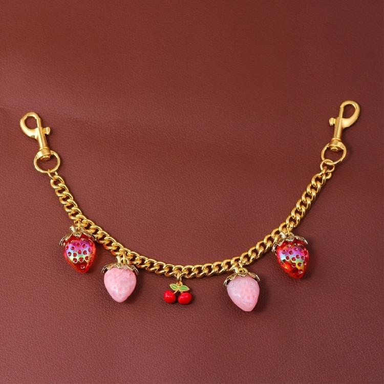 Cherry Strawberry Key Chain Pendant For Everyday Use Premium Crafted Resin Jewelry Decoration Compact Travel Essential