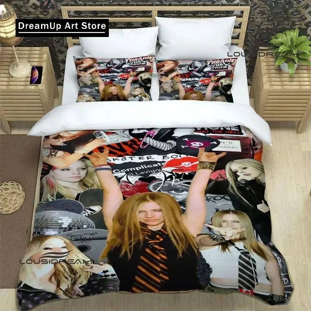 3D Print Fashion Avril Singer Lavigne Bedding Set Boys Girls Twin Queen Full Size Duvet Cover Pillowcase Bed Adult Bedroom