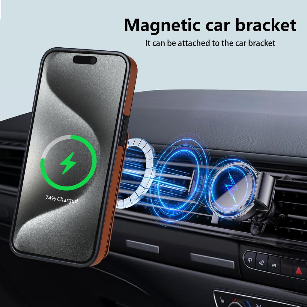 2 in 1 Detachable Cards Solt Leather Magnetic Case For iPhone 16 Pro Max 15 Plus 14 13 12 Vertical Bag Pocket For Magsafe Cover