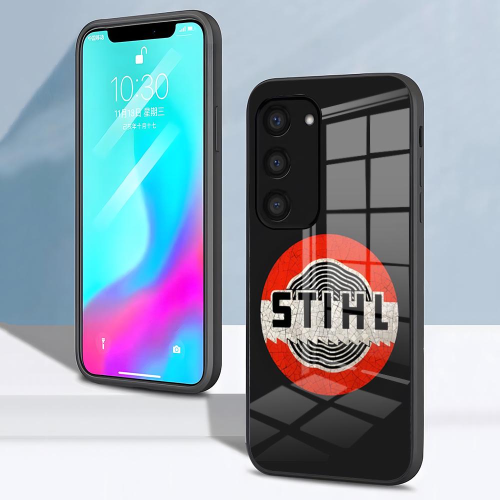 Funda de Teléfono con Logo de Motosierra S-STIHLs Para Samsung S26 S25 S24 FE S23 S22 S21 Plus S20 Ultra Note20Ultra Cubierta de Cristal Negro