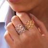 Exquisite Hollowed Heart Stainless Steel Rings for Women Girls Aesthetic Open Finger Ring Fashion Romantic Zircon Trend