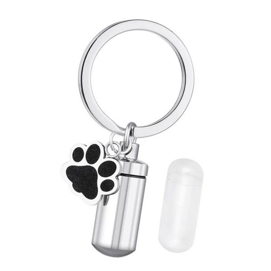 

Commemorative Keychain Twist Closing Opening Print Perfume Design Paw Bottle Shape Portable