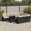 VidaXL Garden Lounge Set 11 Pcs with Cushions Black Braided Resin 3327199