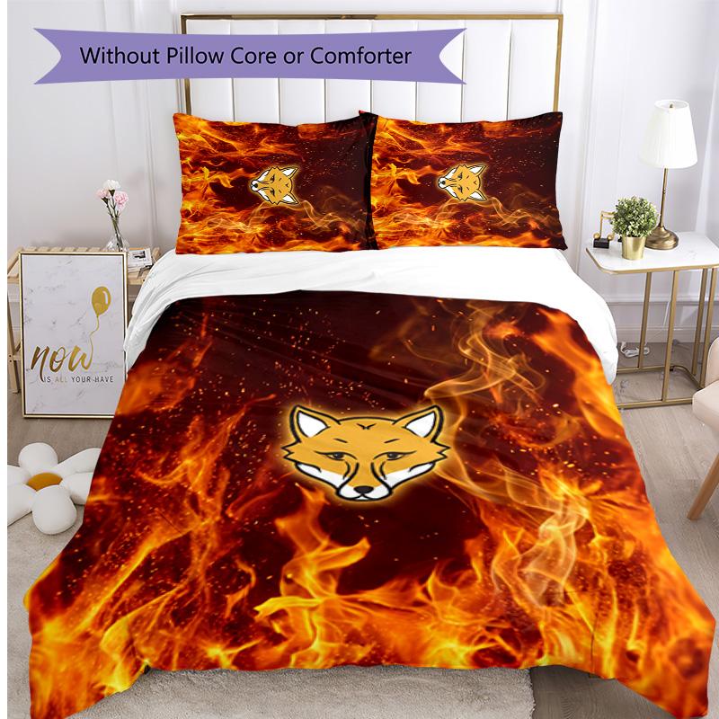 Leicester City Football Printed 3 Pieces Bedding Set, Comfortable Skin Friendly Bedroom Duvet Cover Set
