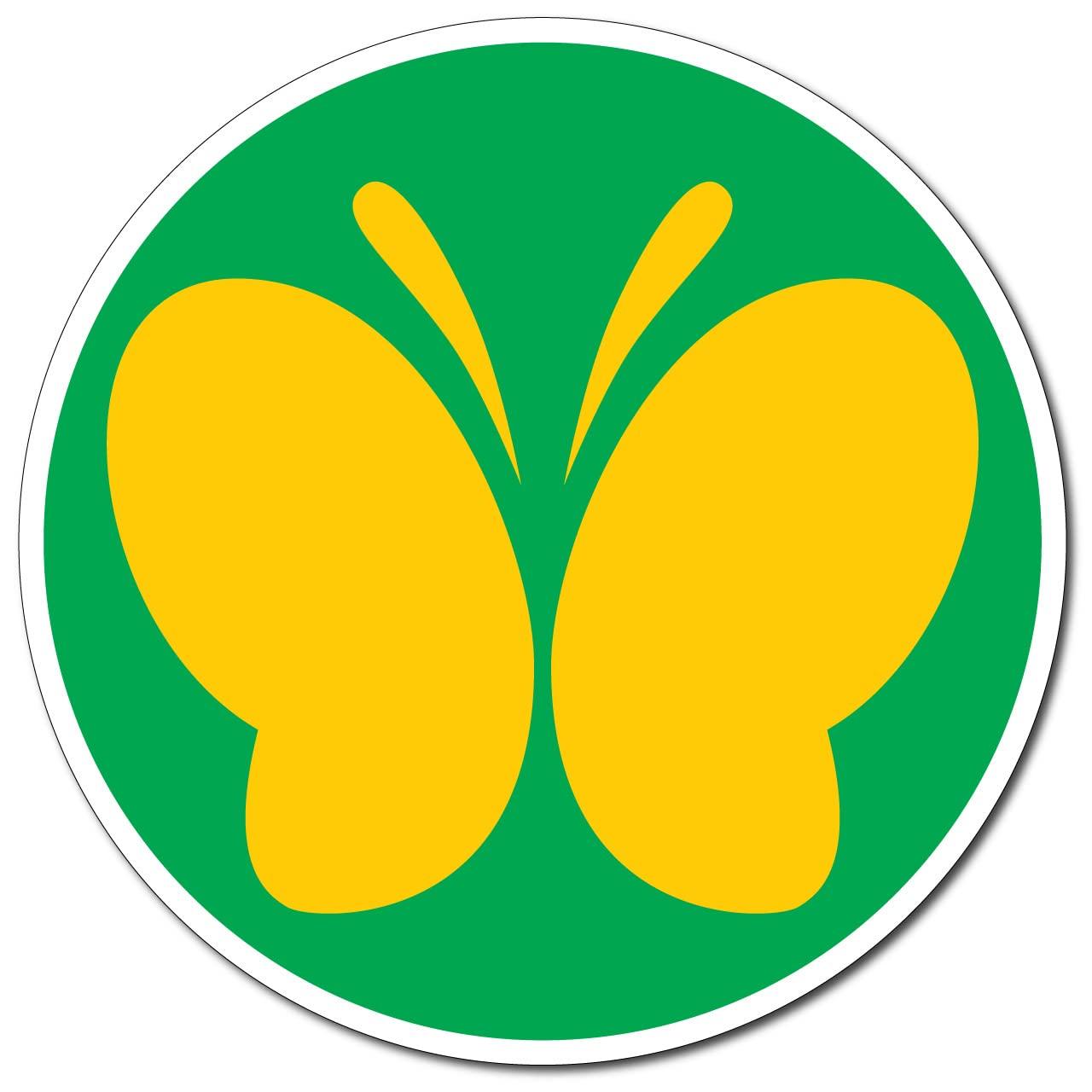 

Знак для слабослышащих (бабочка) Наклейка, Сверхпрочная наклейка белый