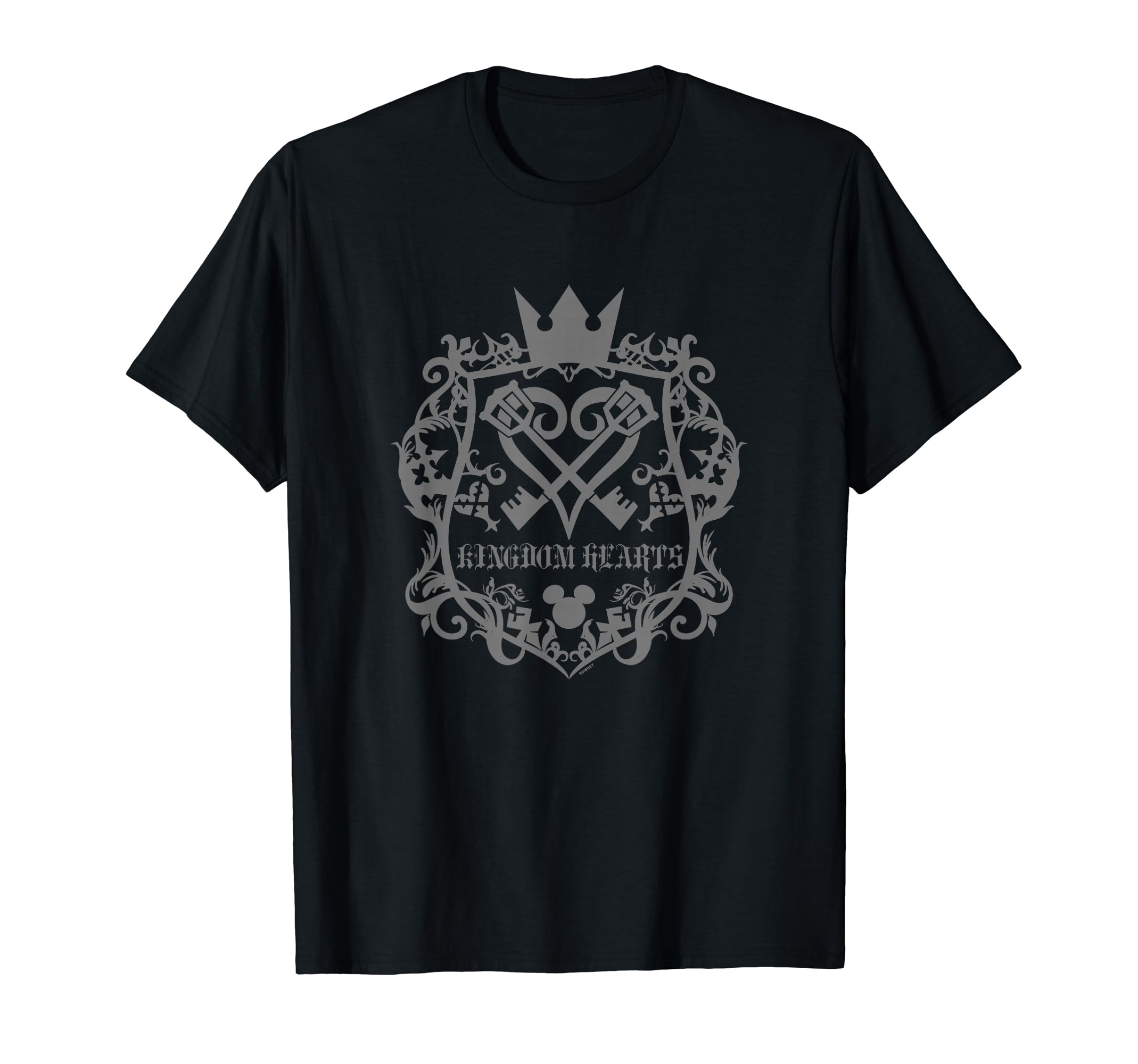 Disney Kingdom Hearts Cross Key & Crown Title Logo T-Shirt