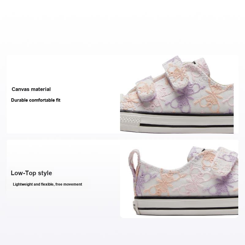 Converse Chuck Taylor All Star Easy-On Low TD Butterfly Embroidery - Pale Amethyst Baby Sneakers White Crimson-Tint A01618C