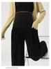 Plus Size Maternity Wide Leg Pants - Spring & Winter Velvet Casual Straight Leg Trousers