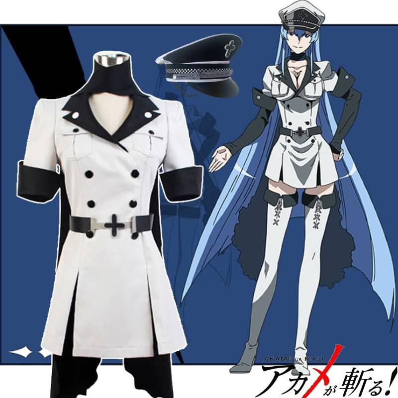 Akame Ga Kiru! Esdese Cosplay Costume Set Black And White Anime Outfit For Women S M L Xl Xxl Sizes