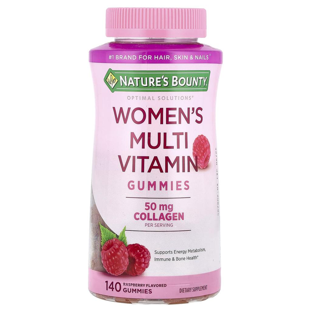 Nature's Bounty, Optimal Solutions®, Women's Multivitamin Gummies, Raspberry Flavor, 140 Gummies