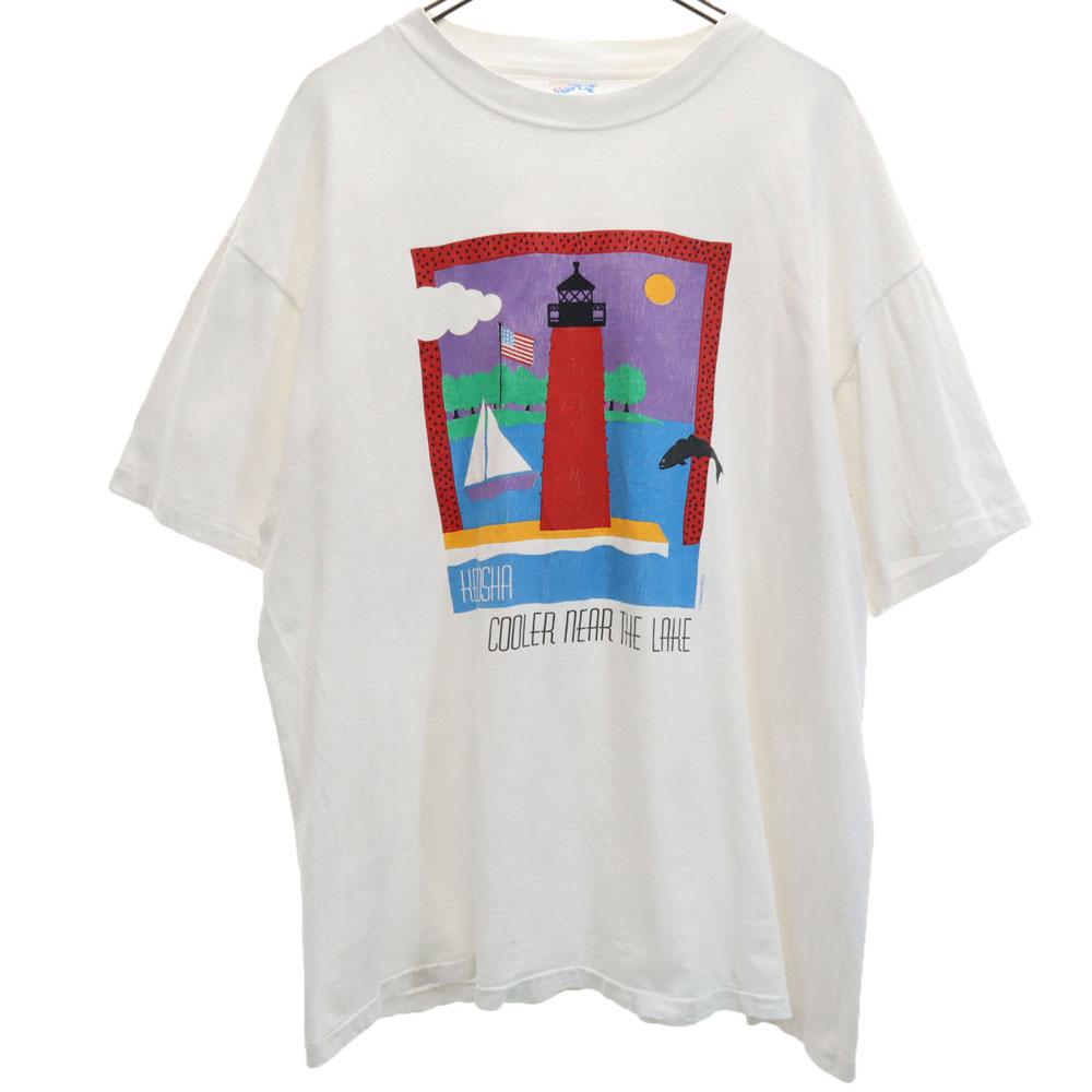 

Hanes 90s Lighthouse print Short sleeve Single stitch T-shirt Old vintage Men s Used