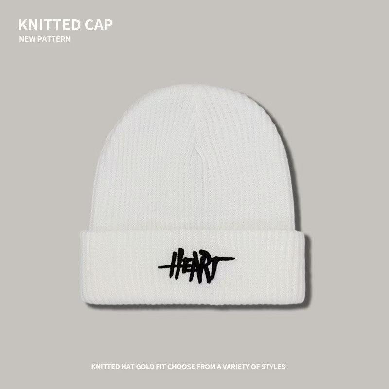 Unisex Winter Knitted Wool Hat: Fashionable Korean Hip-Hop Style, Warm, Thick, Versatile.