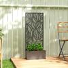 Planter with Trellis, Flower Box, with Privacy Screen, for Climbing Plants, Metal, 45 X 21.5 X 110 Cm, Black