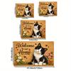 1Pcs Anti Fatigue Door Rugs, Cat Print Waterproof Non-Slip Thick Cushioned Door Mat Heavy Duty Comfort Standing Mat for Door